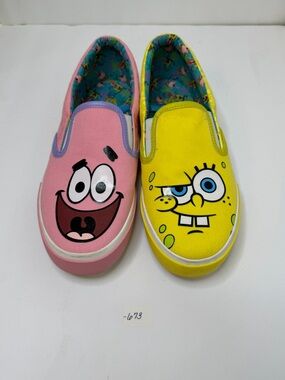 SpongeBob Squarepants Pink Patrick & Yellow SpongeBob Slip-On Sneakers